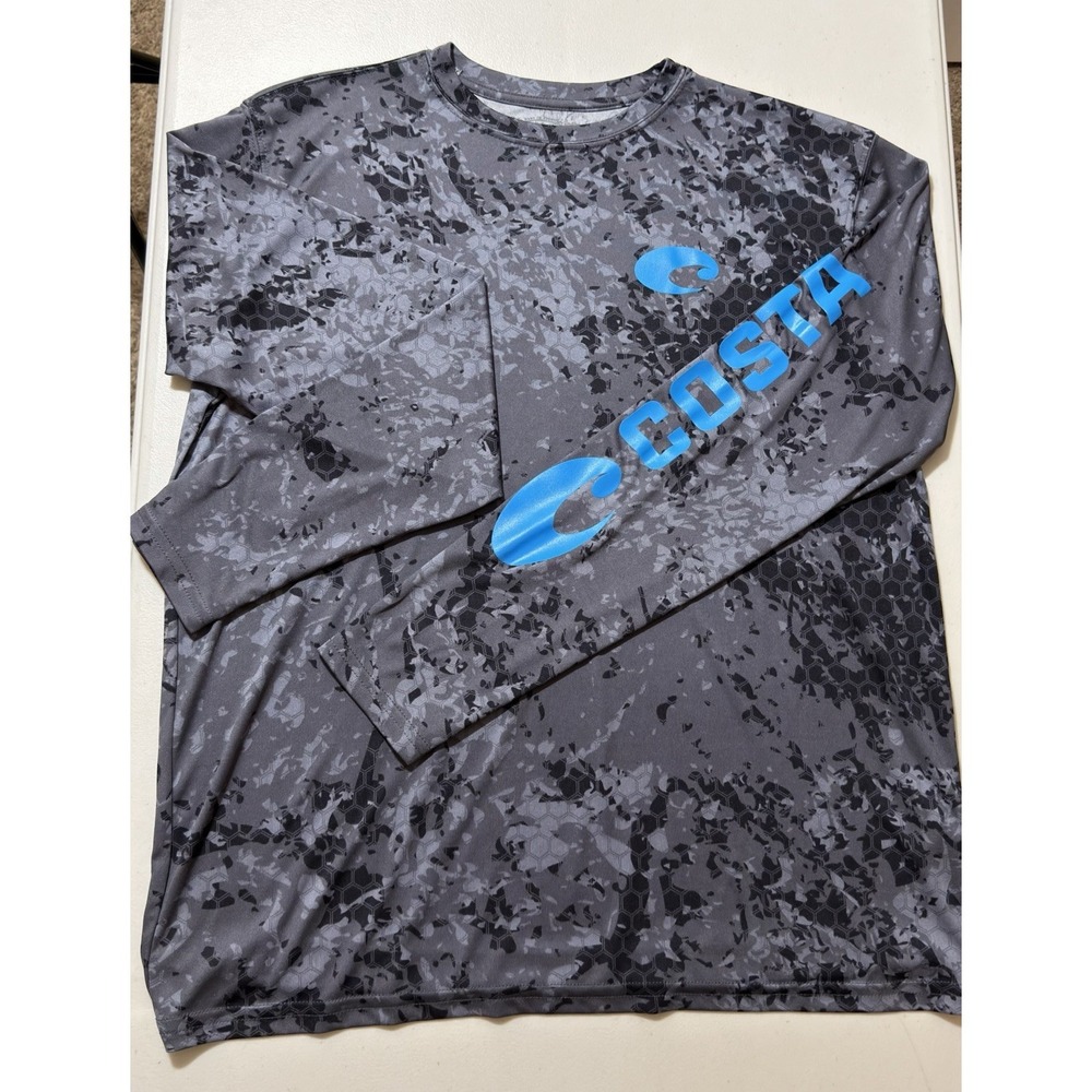 Costa Technical Hexo Camo Long Sleeve Fishing Shirt Size Medium